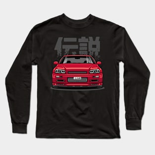 Skyline GTR R34 - Candy Red (Front View Design) Long Sleeve T-Shirt